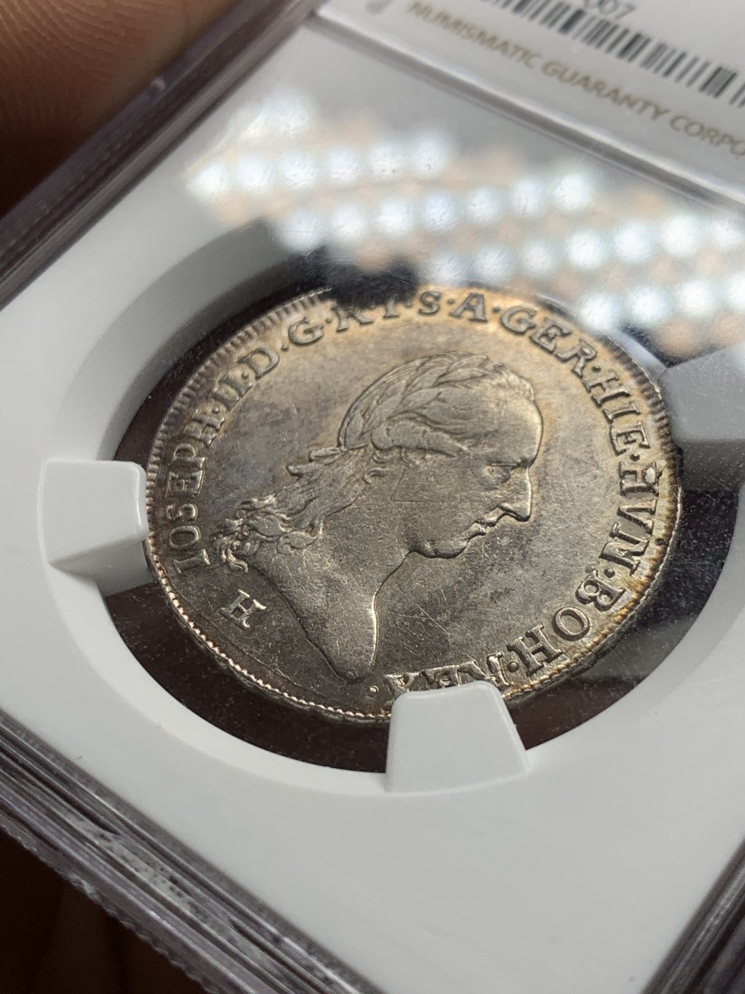 《竞宝斋》第47场-本周日，周一2场连拍（全场不限金额包邮） NGC AU  1788年H版奥属荷兰1/4KT银币 克兰斯目录无定价