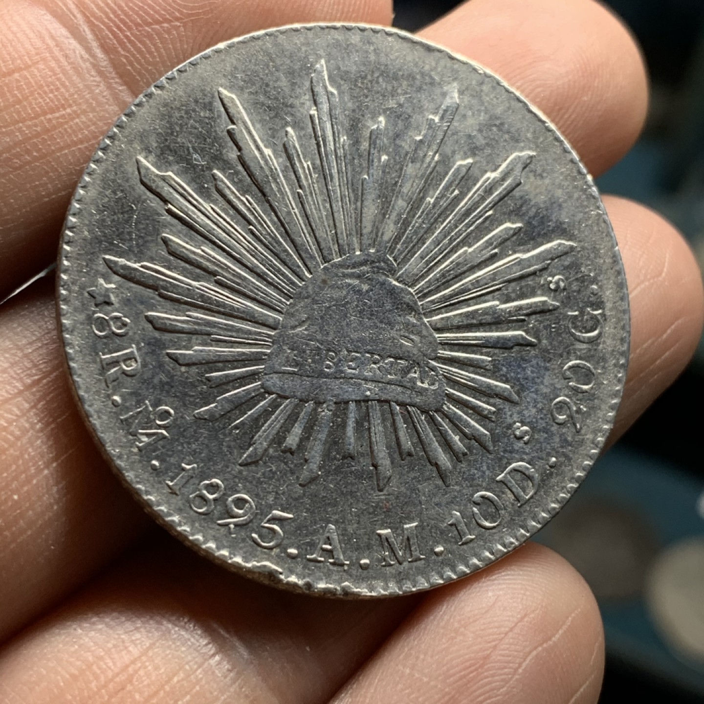 《竞宝斋》第47场-本周日，周一2场连拍（全场不限金额包邮） 墨西哥 1895年 MO AM 鹰洋8R 大银币 好品