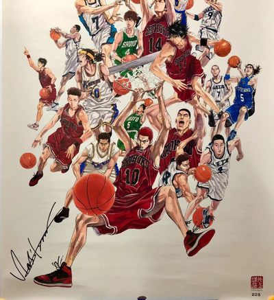 灌篮高手大电影即将回归，特别奉献：井上雄彦亲笔签名 Jump50th SLAM DUNK allstar 灌篮高手300张限量艺术海报