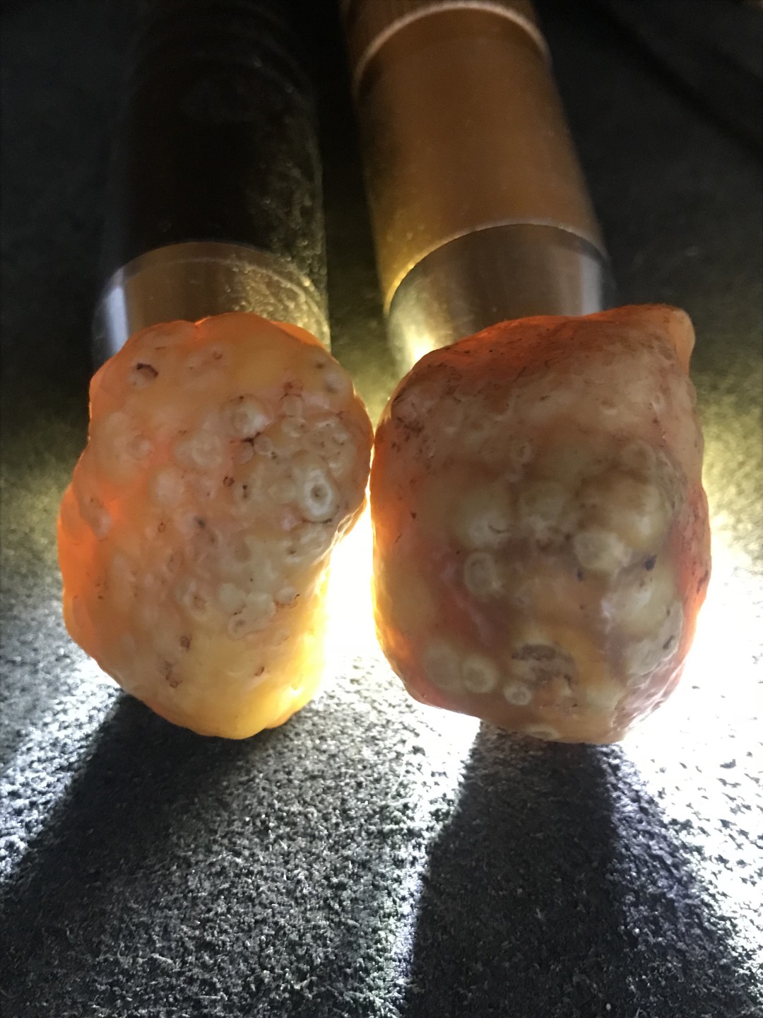 精美戈壁高玉化鱼籽纹筋脉石原石手球一对，