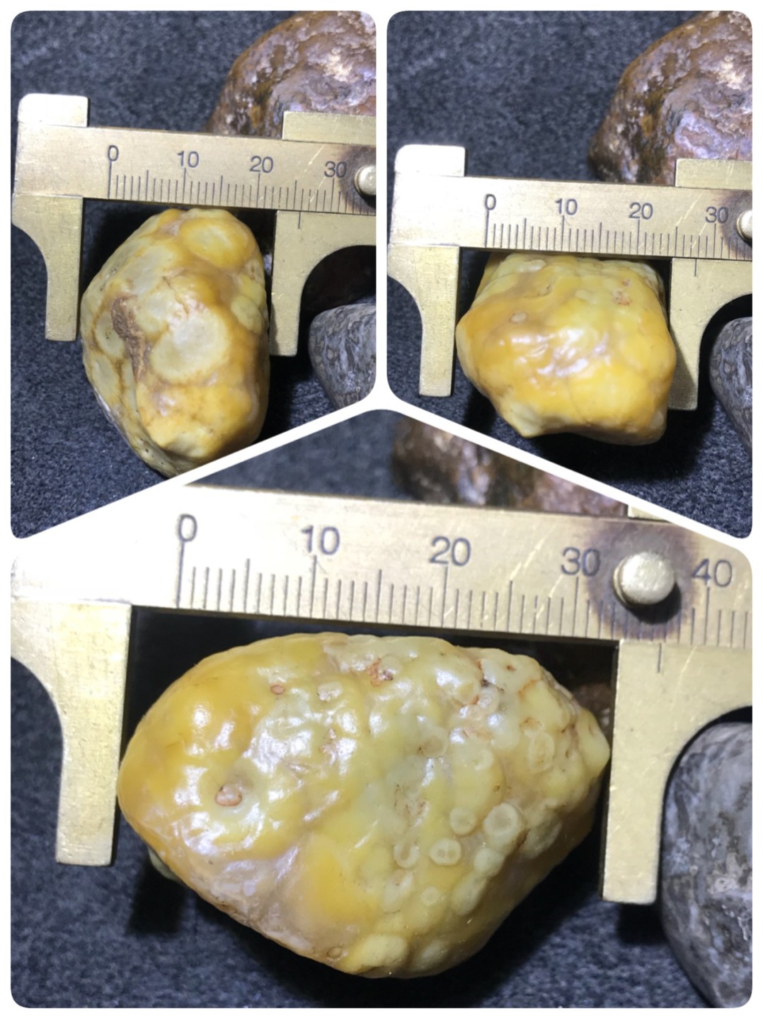 精美戈壁高玉化鱼籽纹筋脉石原石手球一对，