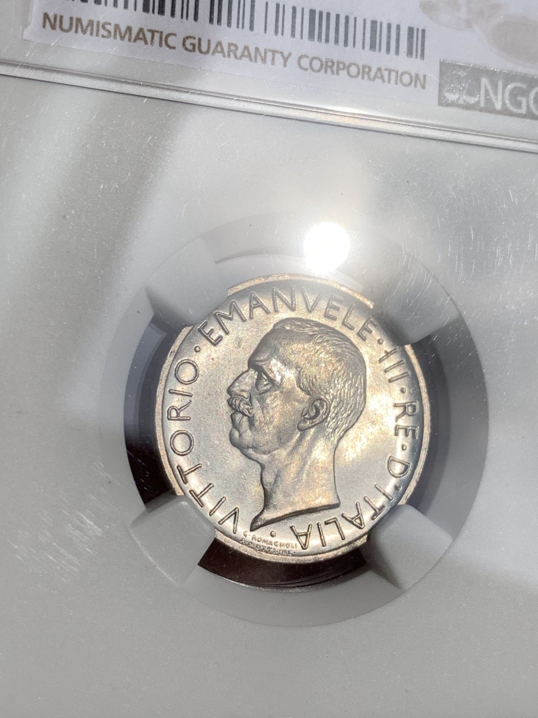 《竞宝斋》第48场-本周日，周一2场连拍（全场不限金额包邮） NGC-MS63 意大利1930年5里拉小银币