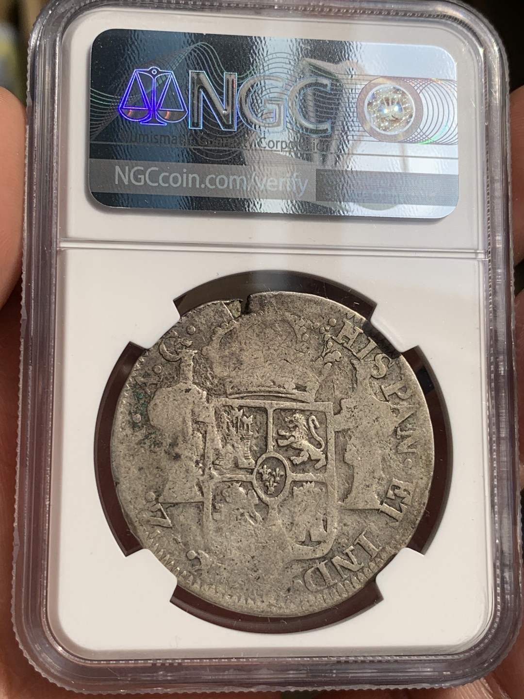 《竞宝斋》第48场-本周日，周一2场连拍（全场不限金额包邮） NGC VG8 墨西哥 18xx年 费七 萨卡特卡斯版 内战 8里亚尔大银币