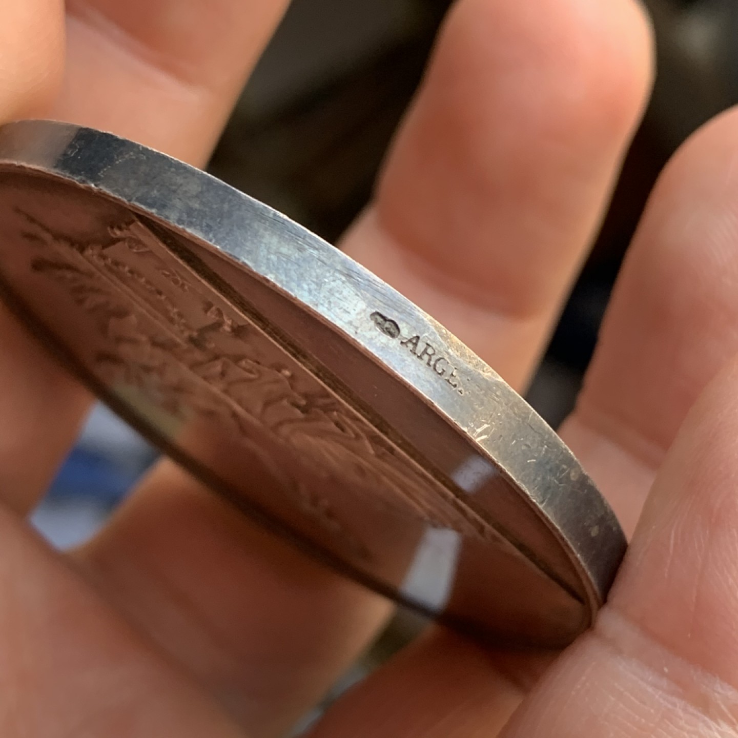 《竞宝斋》第48场-本周日，周一2场连拍（全场不限金额包邮） 法国 1890年 大银章 65.9克 50.9mm直径 丰饶角 带银标