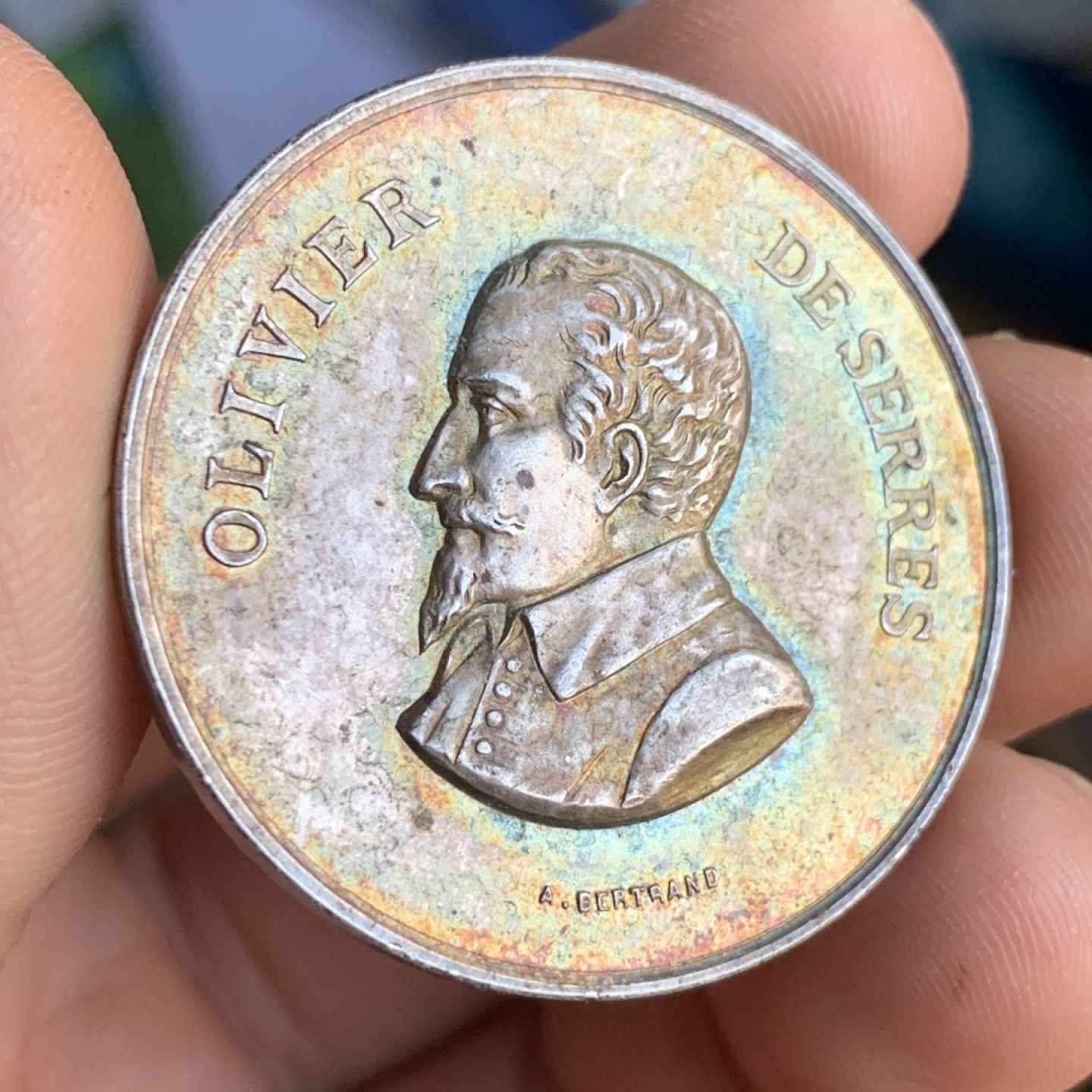 《竞宝斋》第48场-本周日，周一2场连拍（全场不限金额包邮） 法国 1880-1900年 农业部银章 19.7克 37mm直径 丰饶角带银标