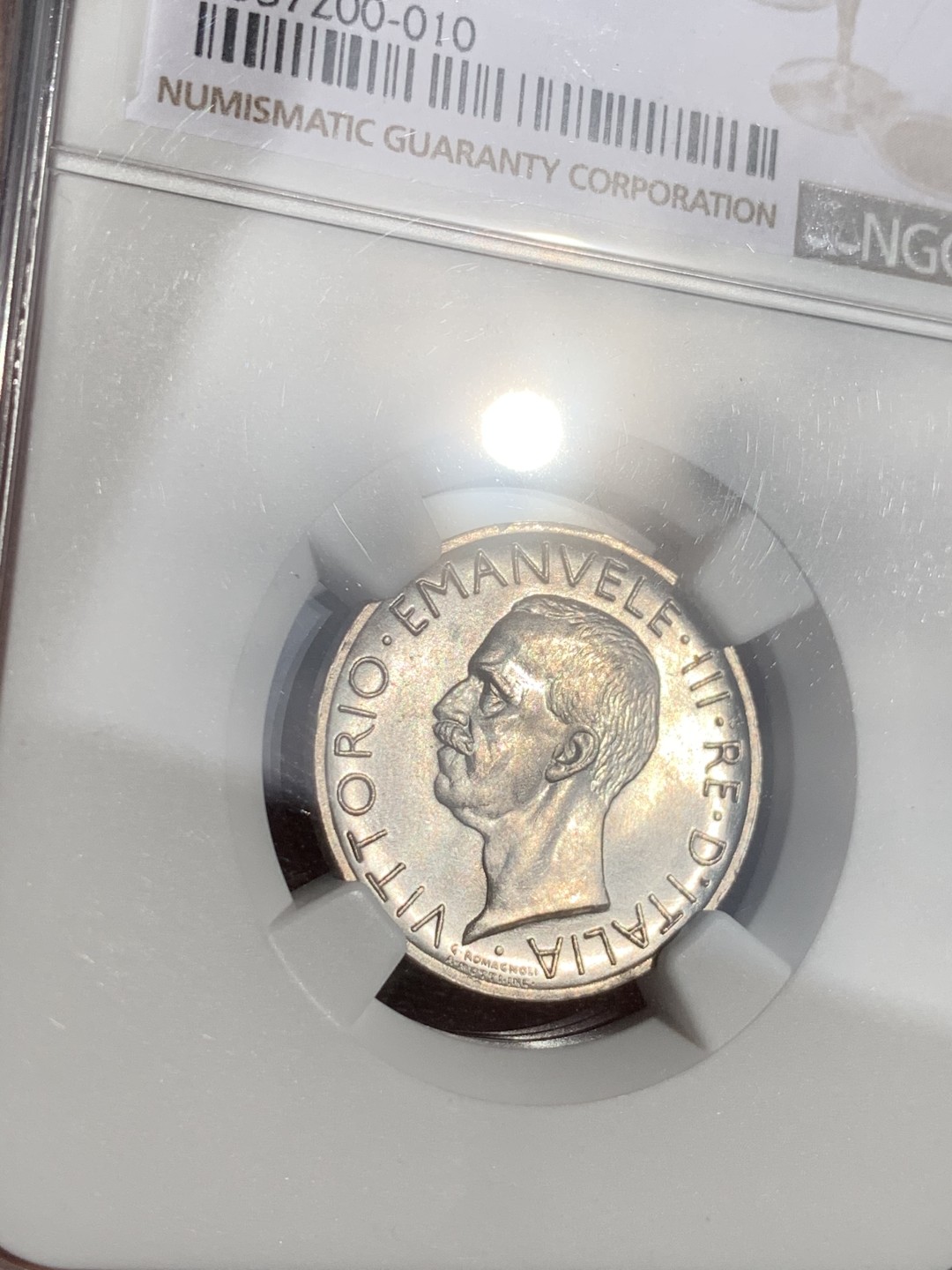 《竞宝斋》第48场-本周日，周一2场连拍（全场不限金额包邮） NGC-MS63 意大利1930年5里拉小银币