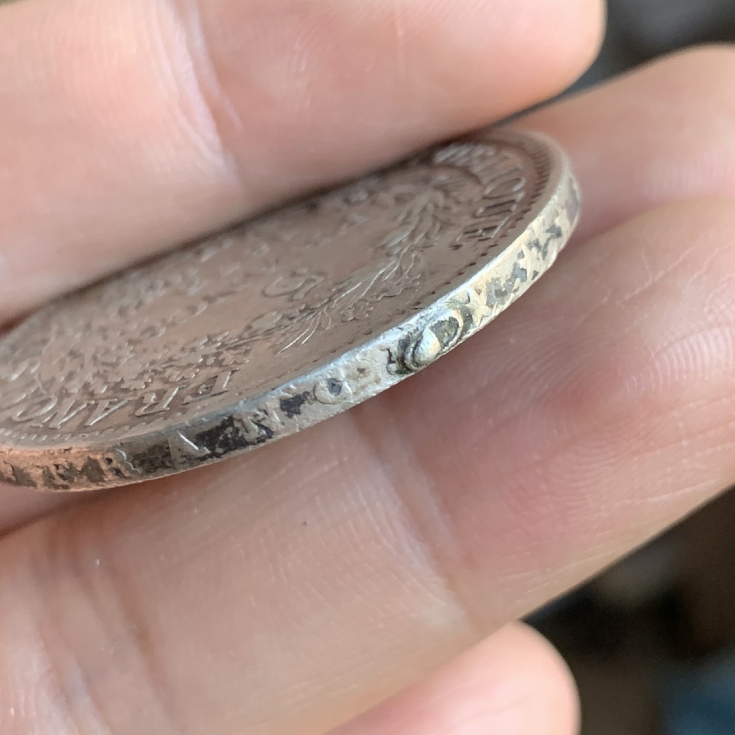 《竞宝斋》第48场-本周日，周一2场连拍（全场不限金额包邮） 法国 1873年 深彩 大力神 5法郎 大银币 边有一焊点