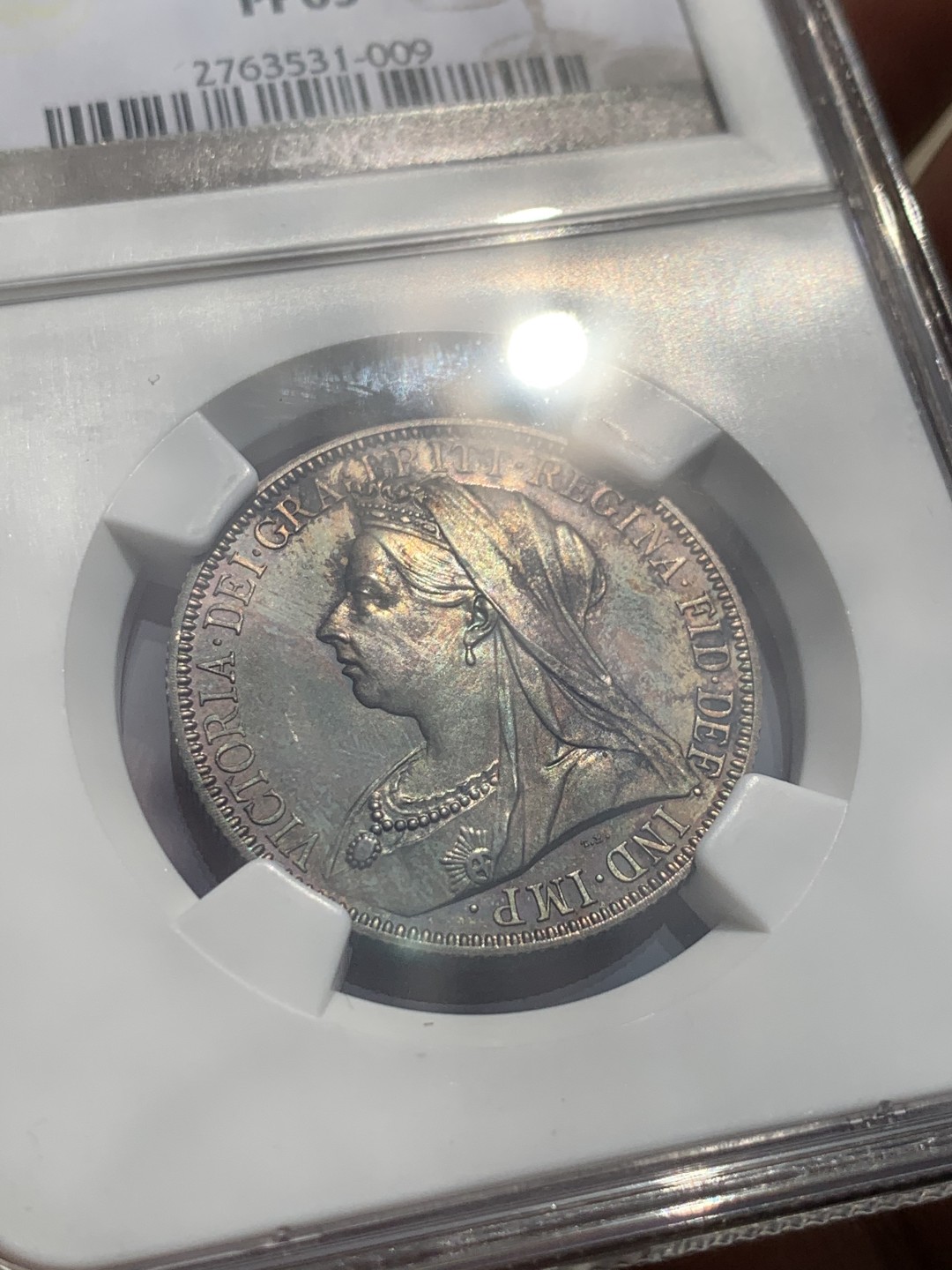 《竞宝斋》第48场-本周日，周一2场连拍（全场不限金额包邮） NGC-PF63 双面五彩 英国 1893年维多利亚女王精制弗洛林银币