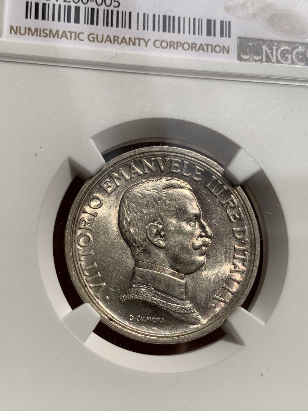 《竞宝斋》第48场-本周日，周一2场连拍（全场不限金额包邮） NGC-AU58 意大利1914年马车2里拉涨价品种