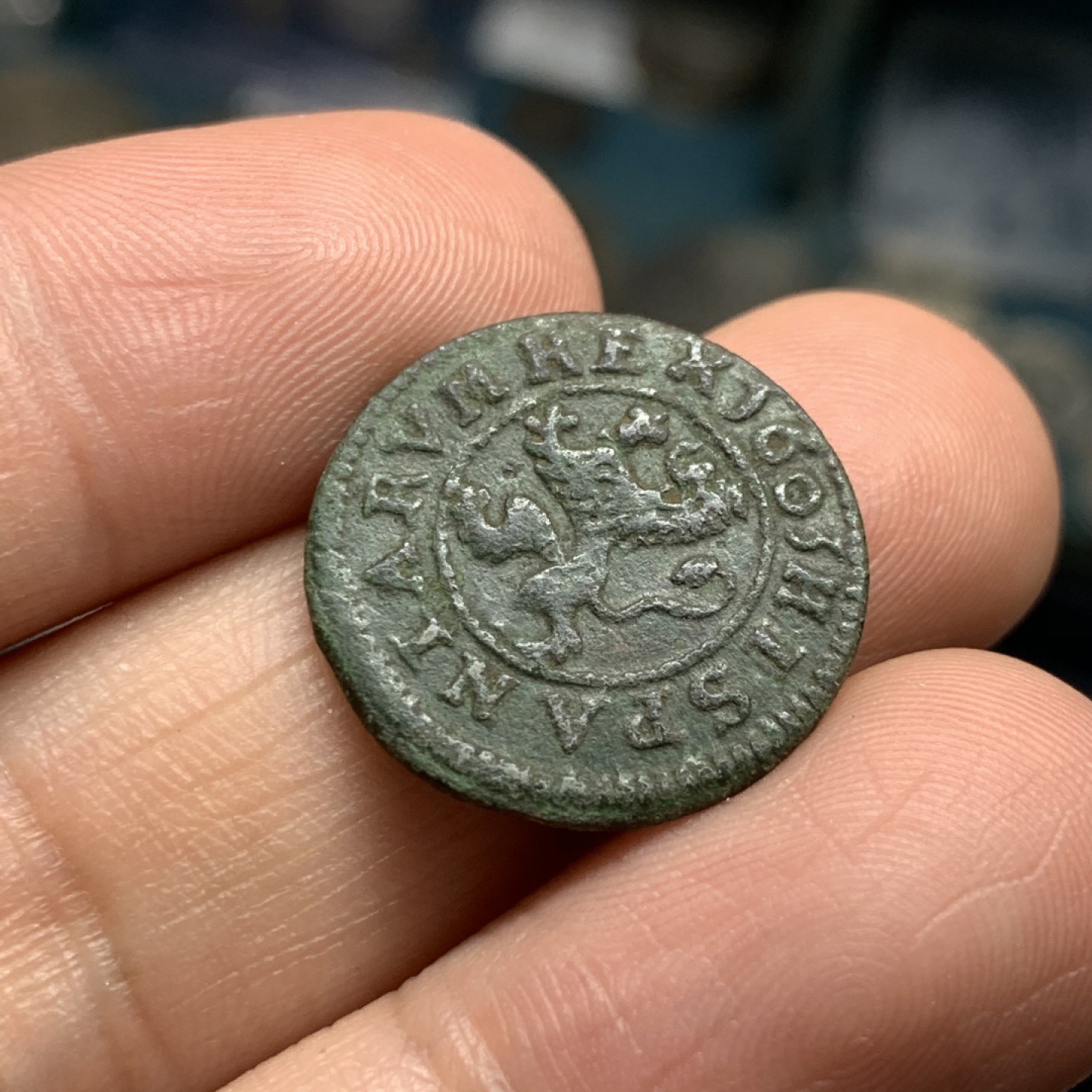《竞宝斋》第48场-本周日，周一2场连拍（全场不限金额包邮） 西班牙 1603年 4M 铜币 400年前的铜币这个状态非常的难得