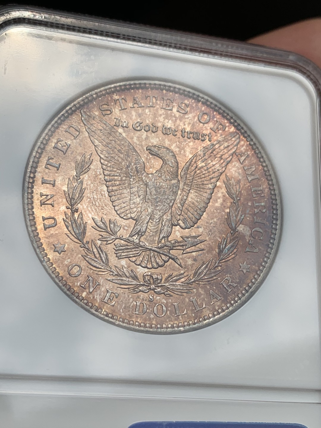 《竞宝斋》第48场-本周日，周一2场连拍（全场不限金额包邮） NGC-MS65 1879S摩根银币 老盒保存的极好 高分双面粉彩极少见！