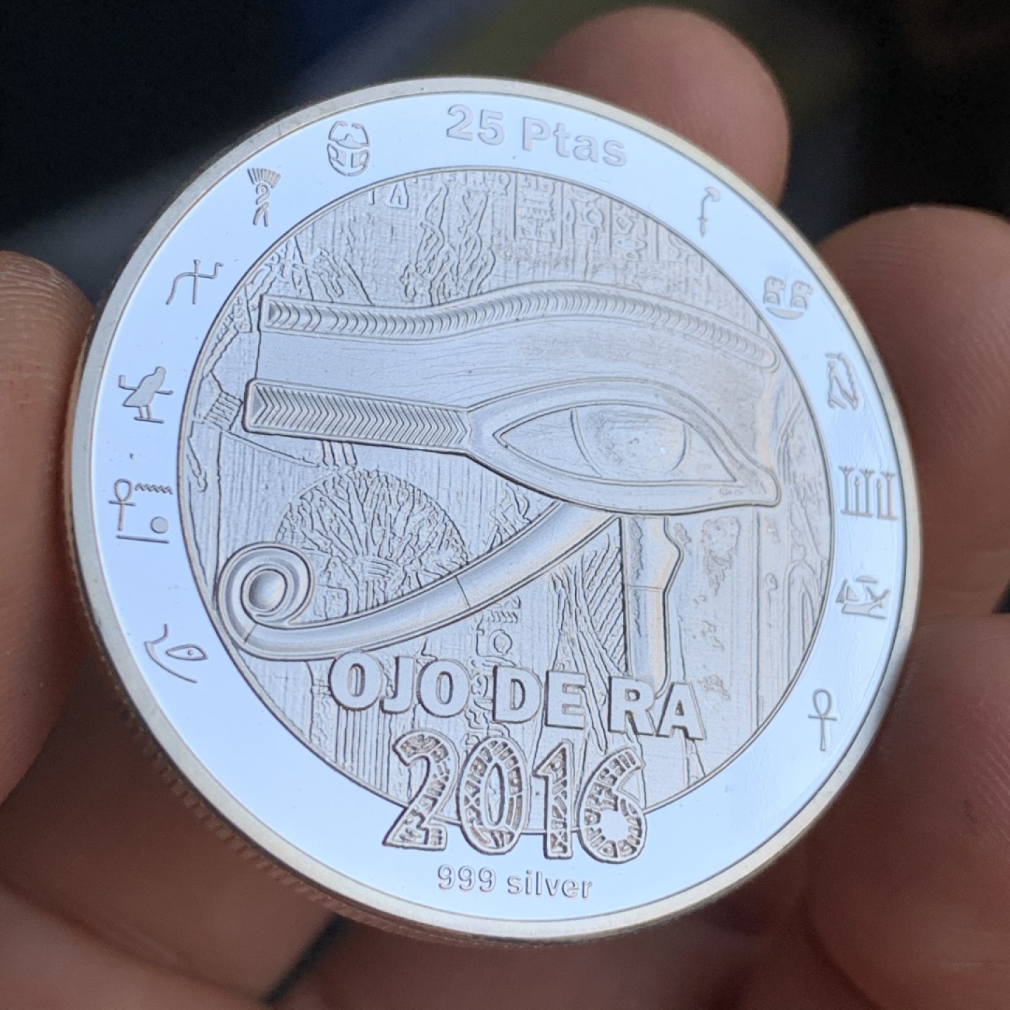 《竞宝斋》第48场-本周日，周一2场连拍（全场不限金额包邮） 西撒哈拉 2016 埃及文化 25P 精制 银币999银  30.1克 非常的精美