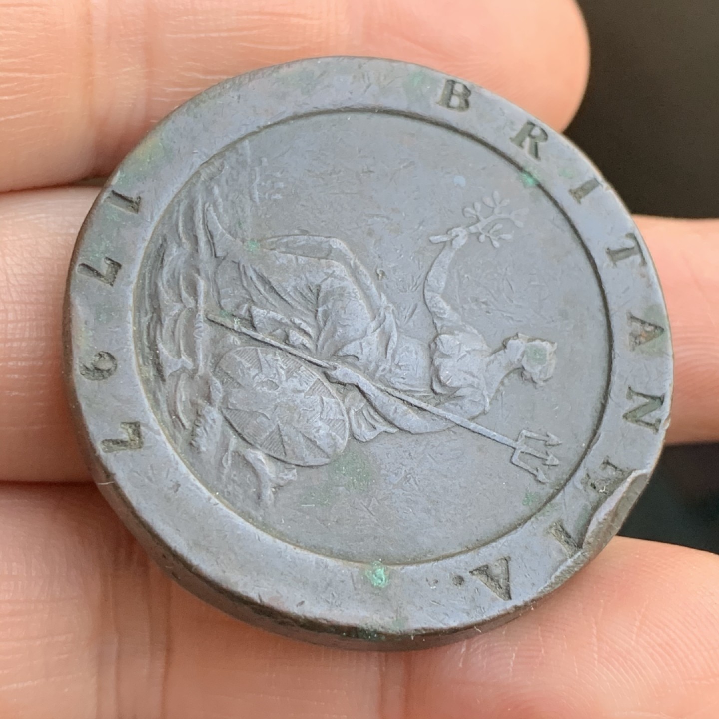 《竞宝斋》第48场-本周日，周一2场连拍（全场不限金额包邮） 英国 1797年 乔三 2便士 大车轮 铜币 重达56克