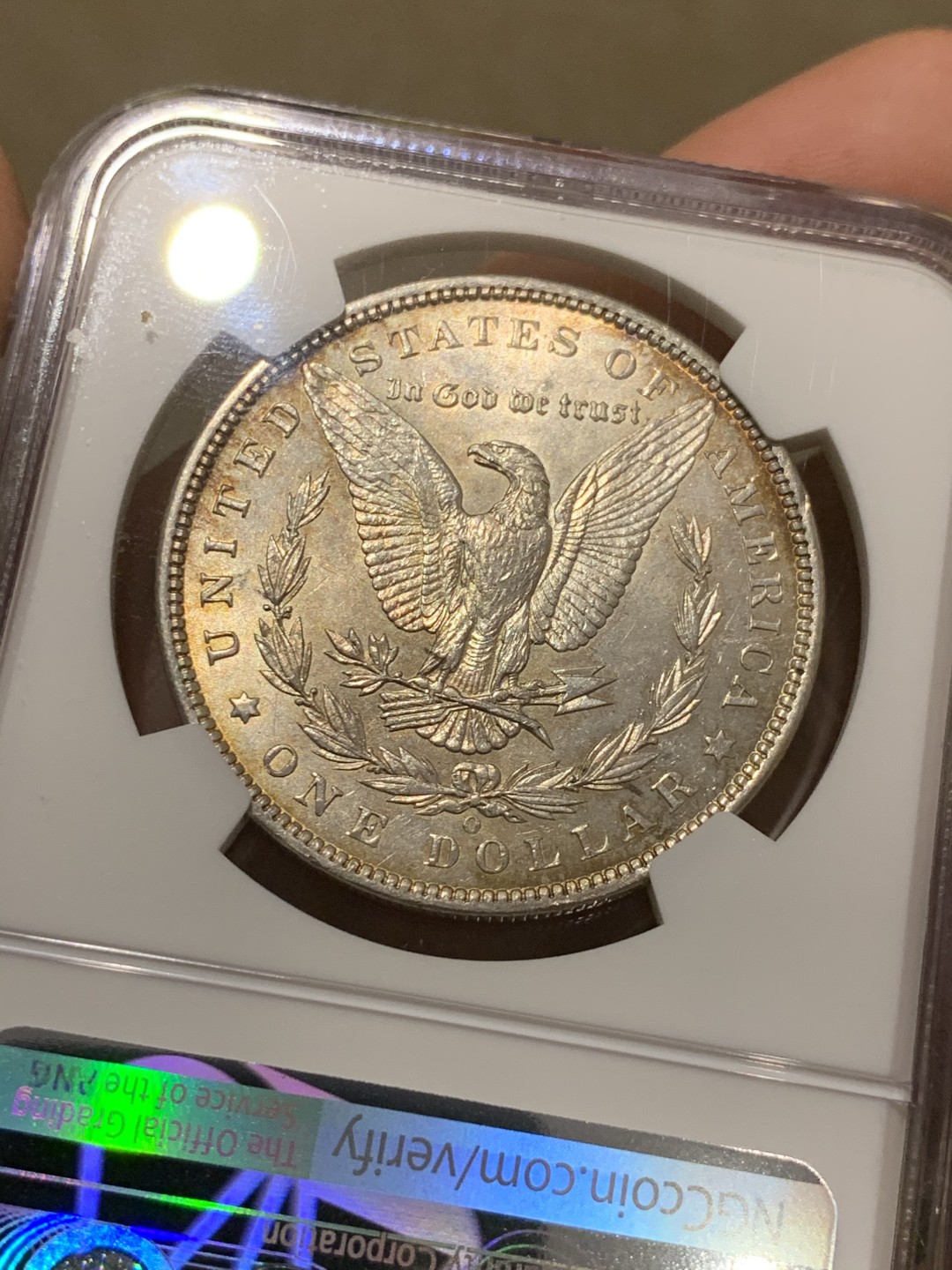 《竞宝斋》第48场-本周日，周一2场连拍（全场不限金额包邮） NGC MS62 美国 1900年 摩根银元 五彩的一塌糊涂 状态好 给的分还是太保守了