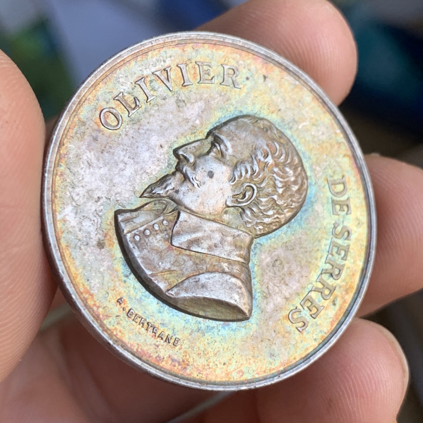 《竞宝斋》第48场-本周日，周一2场连拍（全场不限金额包邮） 法国 1880-1900年 农业部银章 19.7克 37mm直径 丰饶角带银标