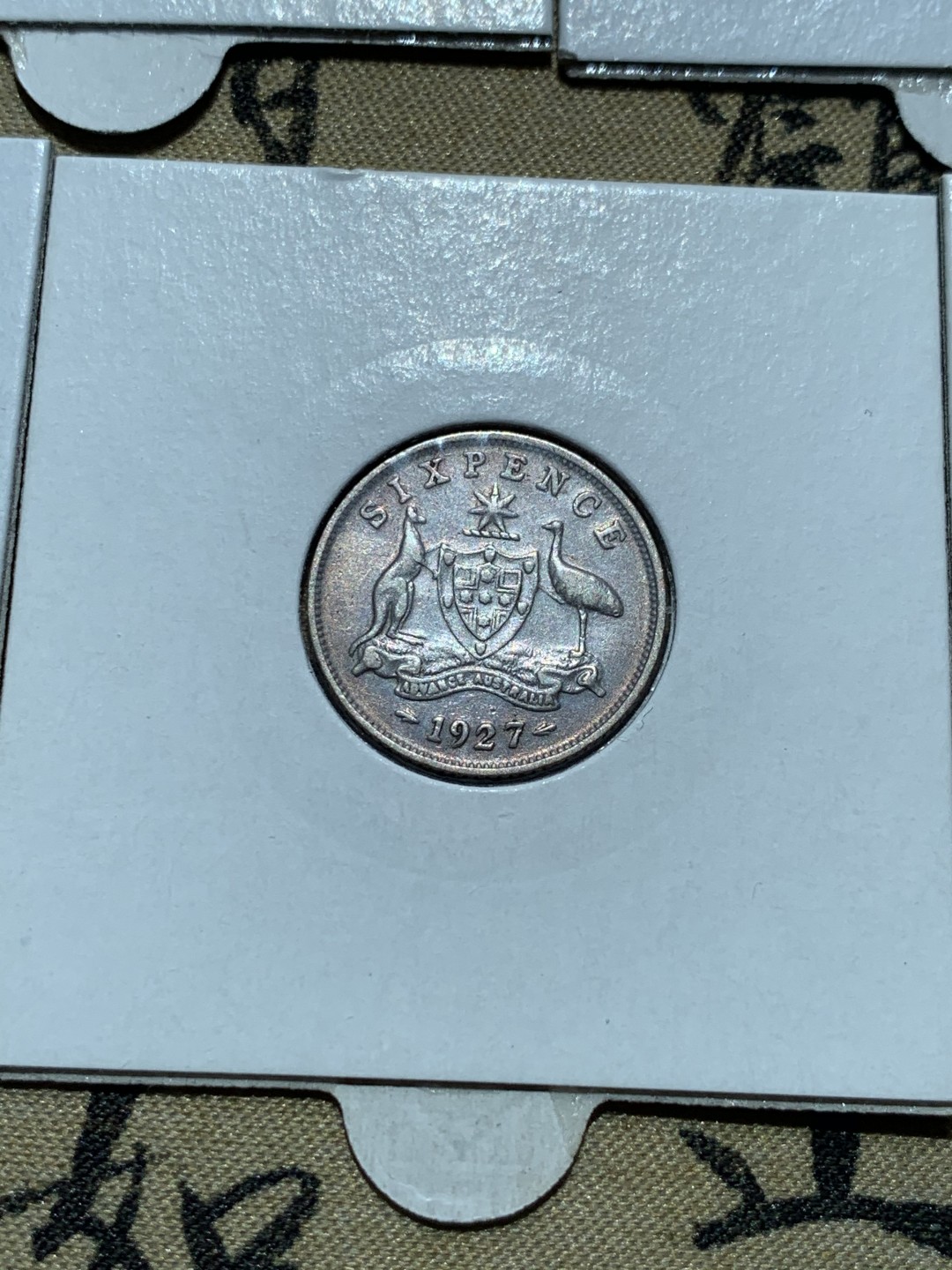 《竞宝斋》第48场-本周日，周一2场连拍（全场不限金额包邮） UNC级好品 英国 1925年 辅币套 乔治五世 澳大利亚先令 便士一套 铜币巧克力包浆 套币玩家值得拥有