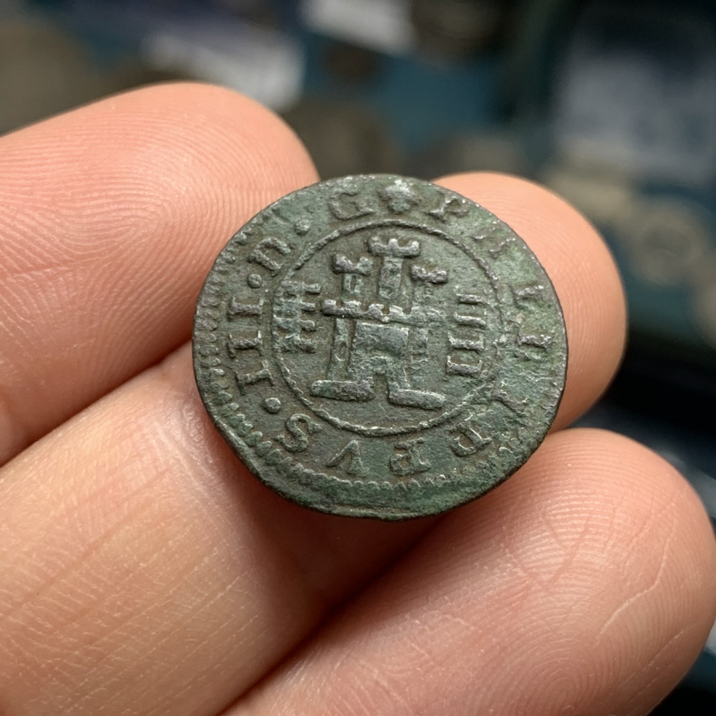 《竞宝斋》第48场-本周日，周一2场连拍（全场不限金额包邮） 西班牙 1603年 4M 铜币 400年前的铜币这个状态非常的难得