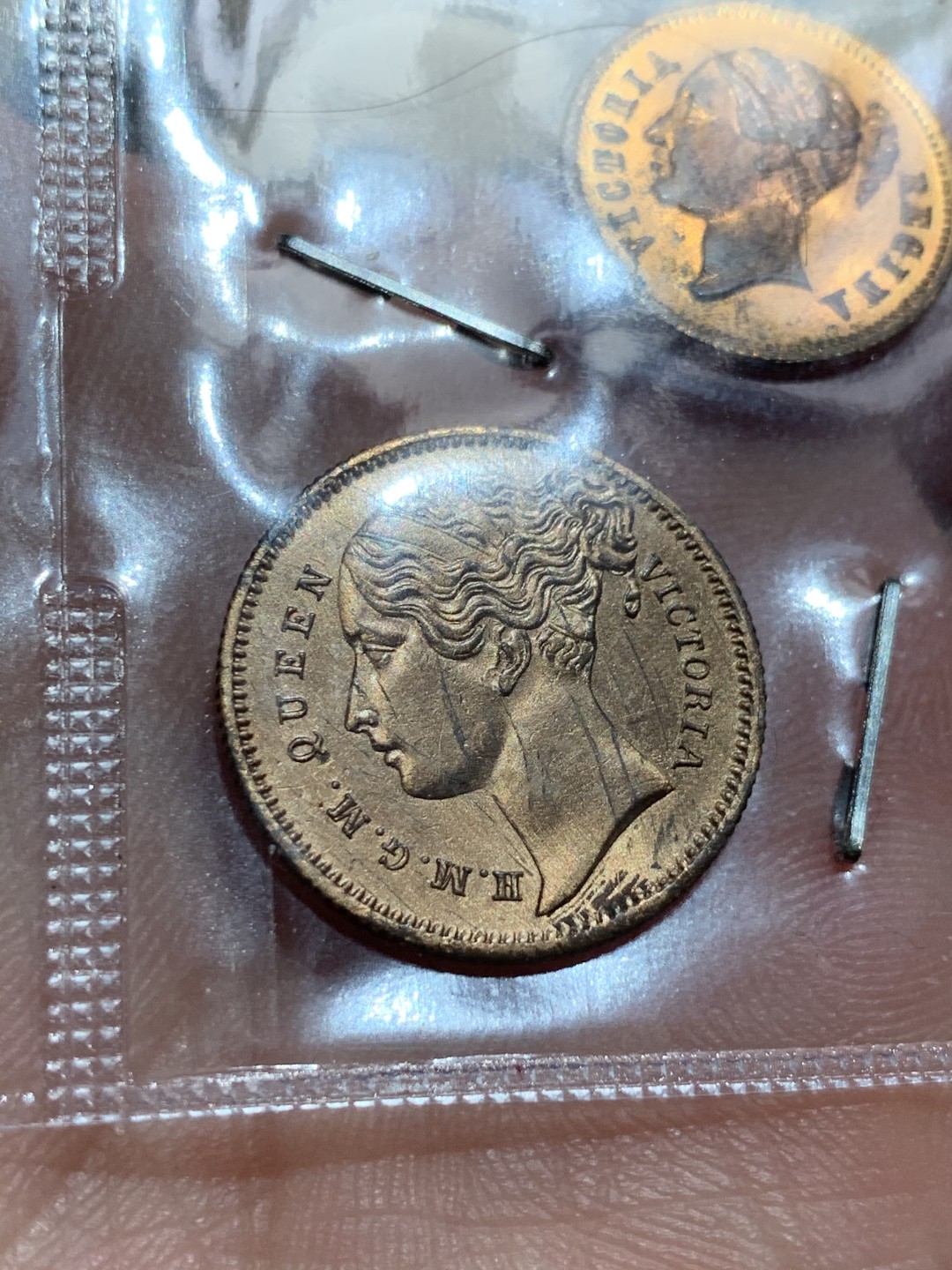 《竞宝斋》第48场-本周日，周一2场连拍（全场不限金额包邮） （TOKEN-2枚一组）英国 维多利亚 登基纪年 铜币 token 一对