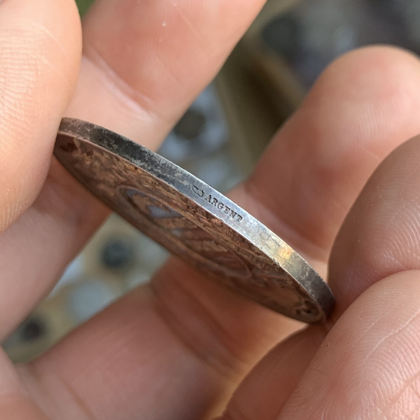 《竞宝斋》第48场-本周日，周一2场连拍（全场不限金额包邮） 法国 1880-1900年 农业部银章 19.7克 37mm直径 丰饶角带银标