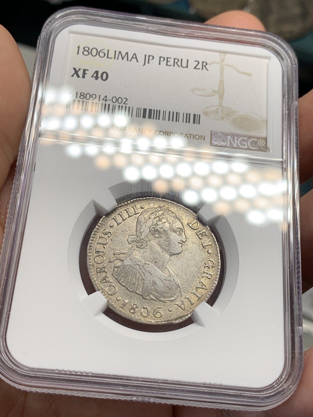 《竞宝斋》第48场-本周日，周一2场连拍（全场不限金额包邮） NGC-XF40 1806 秘鲁卡四2R