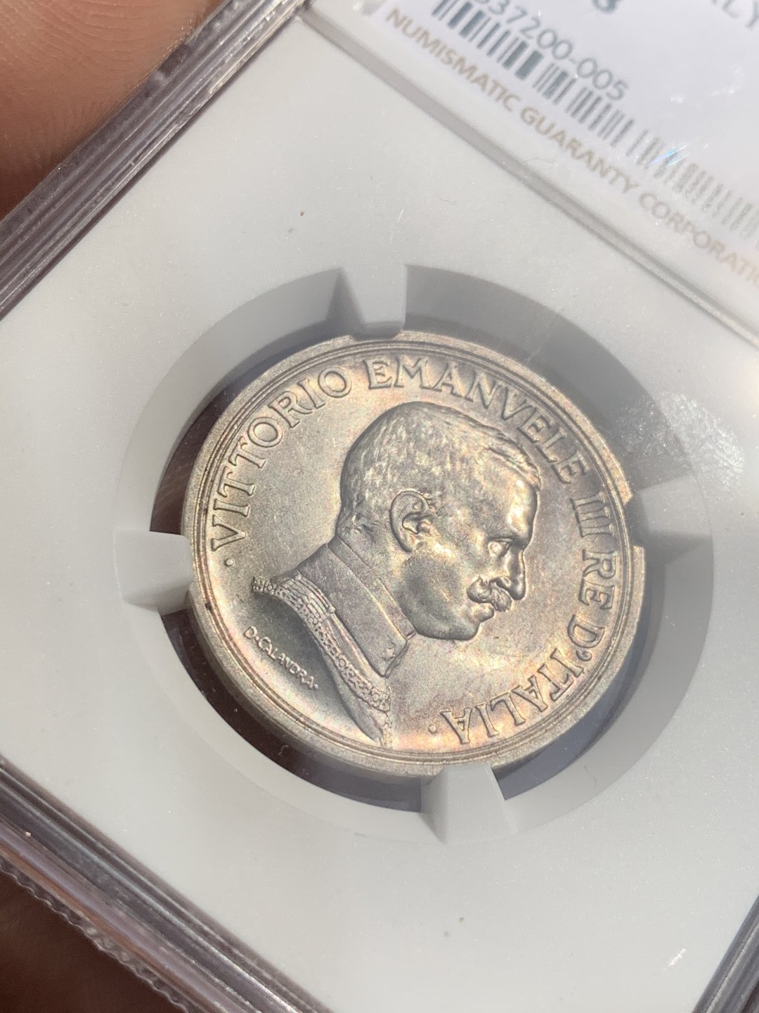 《竞宝斋》第48场-本周日，周一2场连拍（全场不限金额包邮） NGC-AU58 意大利1914年马车2里拉涨价品种