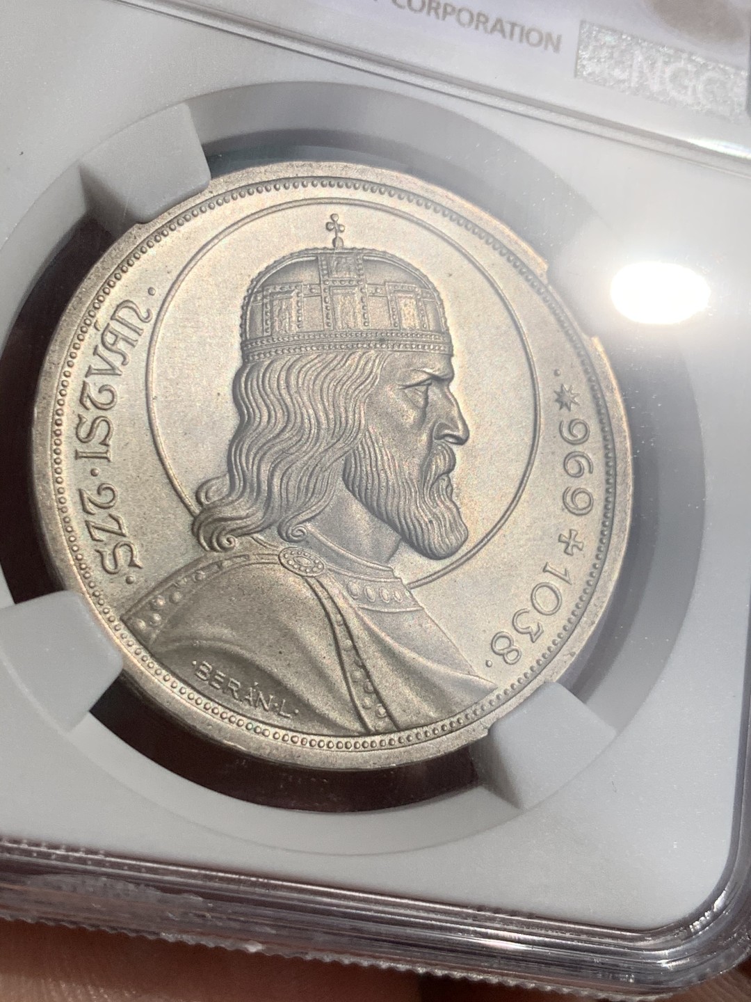 《竞宝斋》第48场-本周日，周一2场连拍（全场不限金额包邮） NGC unc detail 1938年史蒂芬5潘果大银币 