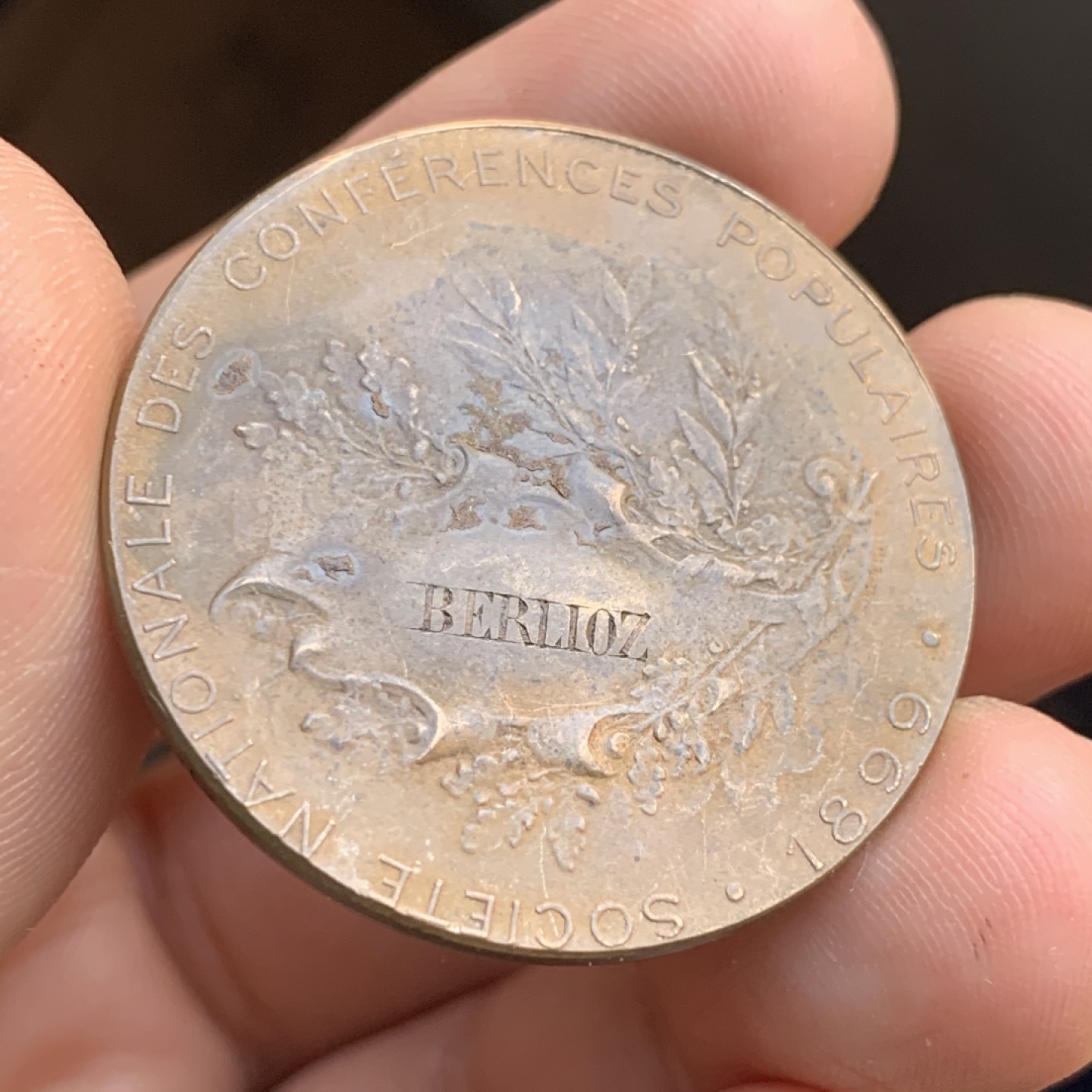 《竞宝斋》第48场-本周日，周一2场连拍（全场不限金额包邮） 法国 1899年  玛丽安娜女神 铜章 18.5克 35.8mm直径