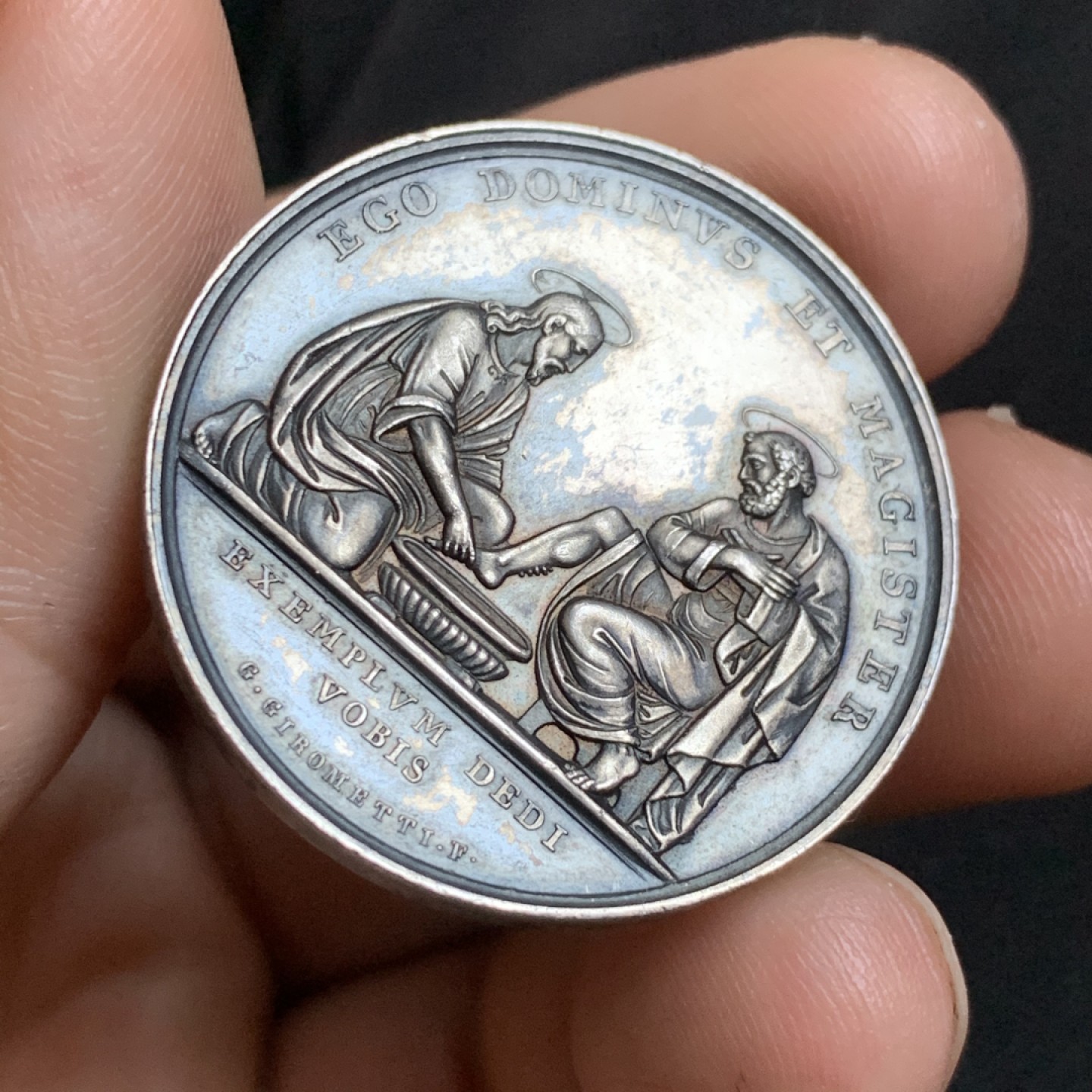 《竞宝斋》第48场-本周日，周一2场连拍（全场不限金额包邮） 梵蒂冈 庇护九世 银章 一枚 15.9克 32.4mm直径