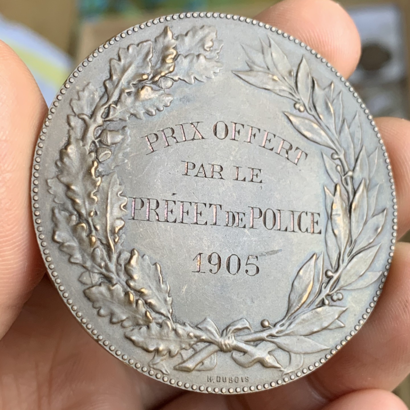 《竞宝斋》第48场-本周日，周一2场连拍（全场不限金额包邮） 法国 玛丽安娜 1905 年 大铜章 55.4克 50.2mm直径 状态一流  文字人工加刻