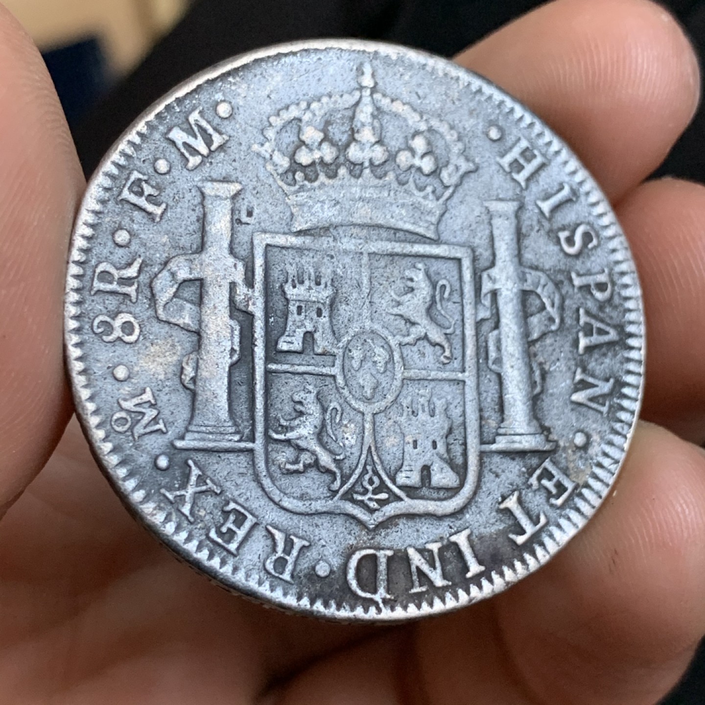 《竞宝斋》第48场-本周日，周一2场连拍（全场不限金额包邮） 西属 墨西哥 1797年 卡四 双柱8R 大银币