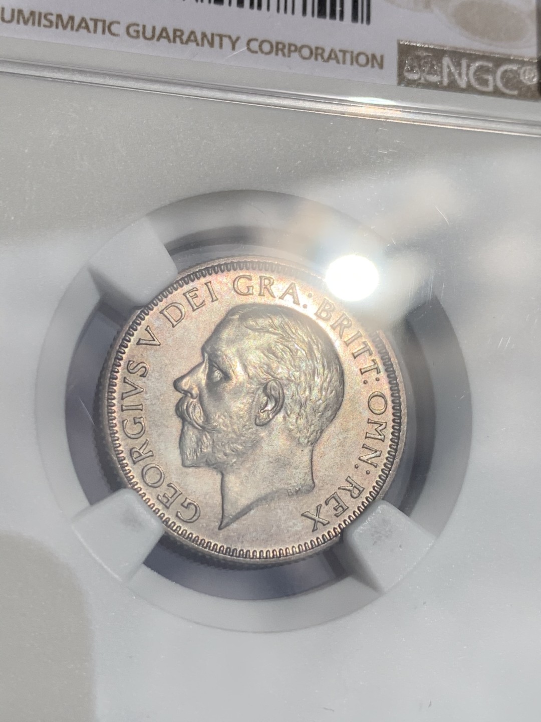 《竞宝斋》第48场-本周日，周一2场连拍（全场不限金额包邮） NGC-PF64 英国1927年乔治五世精制1先令 好包浆精制高分难得！