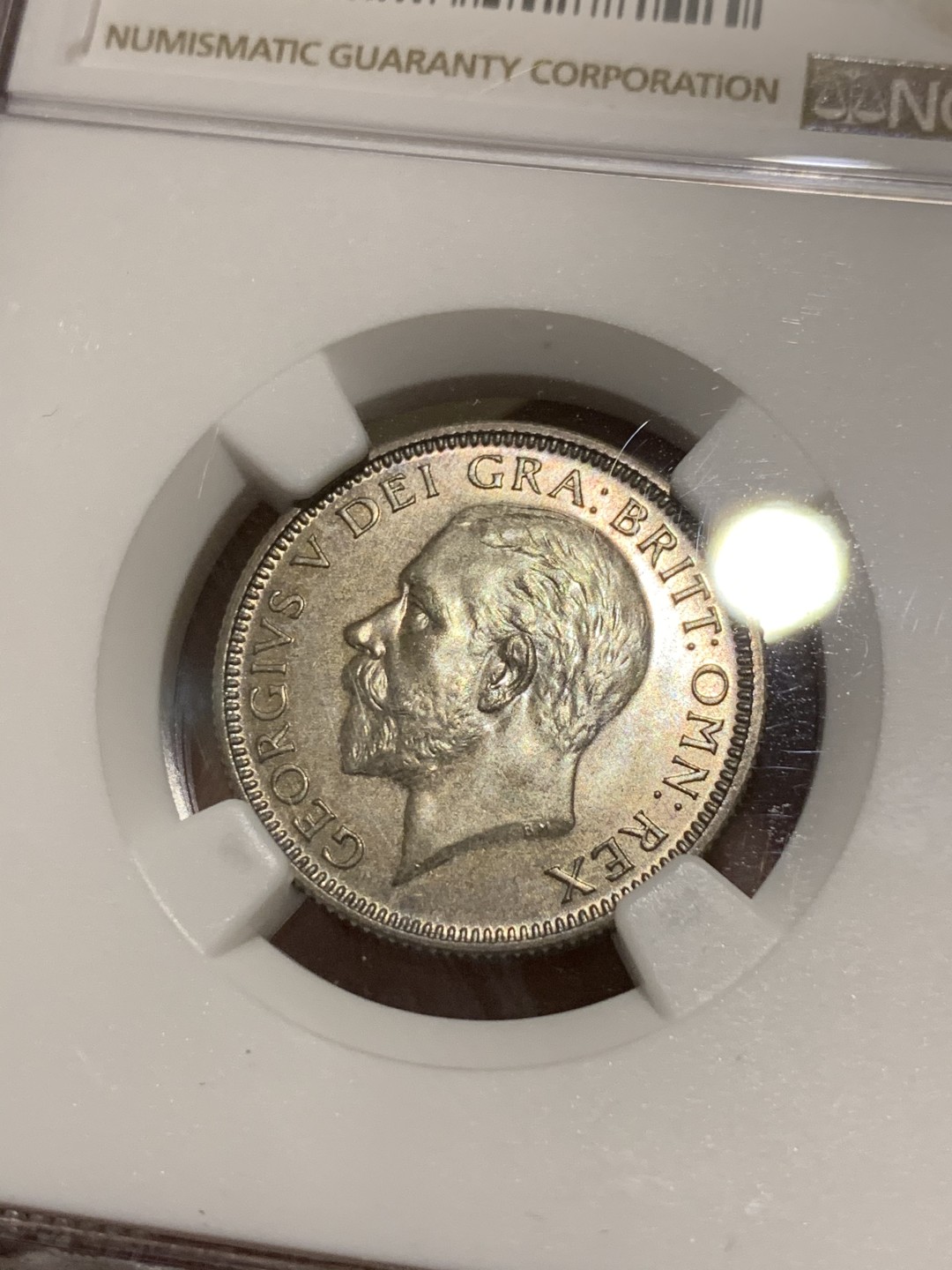 《竞宝斋》第48场-本周日，周一2场连拍（全场不限金额包邮） NGC-PF64 英国1927年乔治五世精制1先令 好包浆精制高分难得！