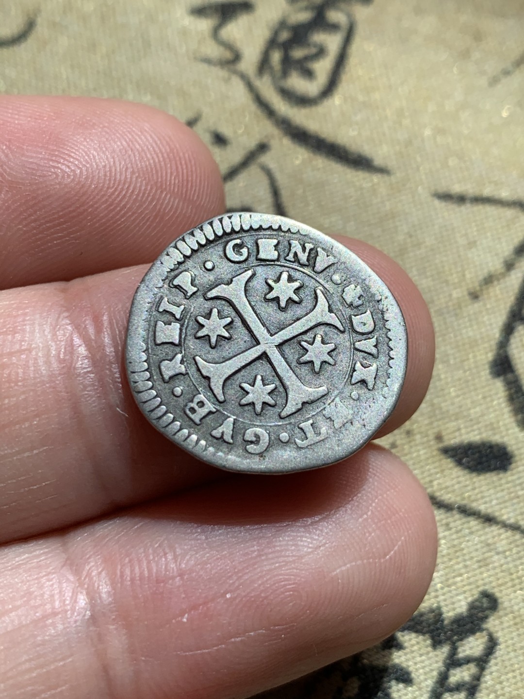 《竞宝斋》第48场-本周日，周一2场连拍（全场不限金额包邮） 意大利 热那亚 1655年 1/17 元   银币