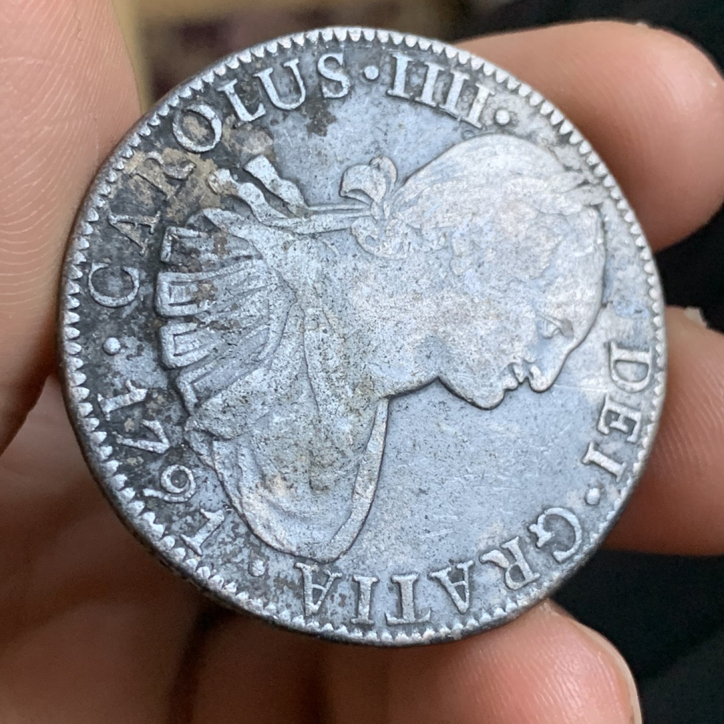 《竞宝斋》第48场-本周日，周一2场连拍（全场不限金额包邮） 西属 墨西哥 1791年 卡四 双柱8R 大银币