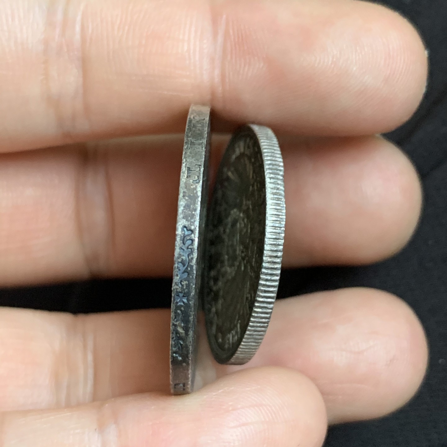 《竞宝斋》第48场-本周日，周一2场连拍（全场不限金额包邮） UNC级好品 德国 1913年 2、3马克一组 威廉二世戎装 银币 七彩包浆 底板丝滑 带转光