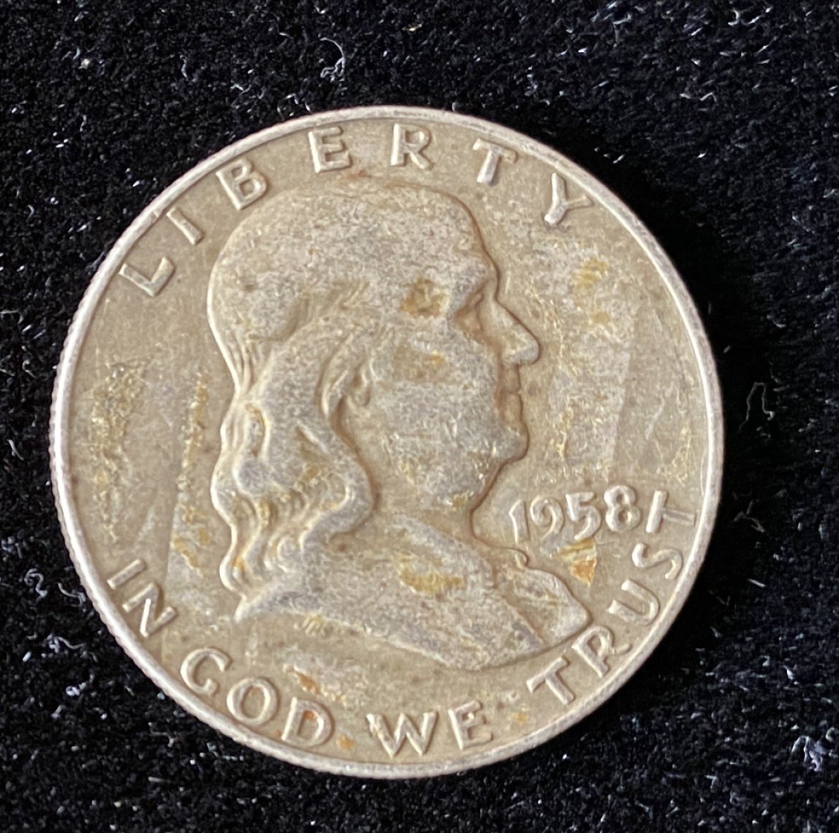 Chase Auction 第7期 - - 中外纸币、硬币、民国钞联拍！ 1958年美国0.5美元银币一枚，富兰克林头像，背面自由钟！重13克！
