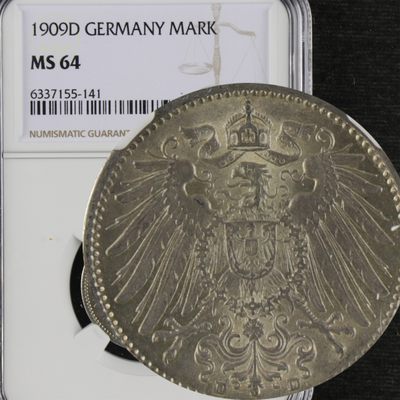 亘邦集藏 第111期 - 1909年 德国硬币1马克 NGC MS64 6337155-141