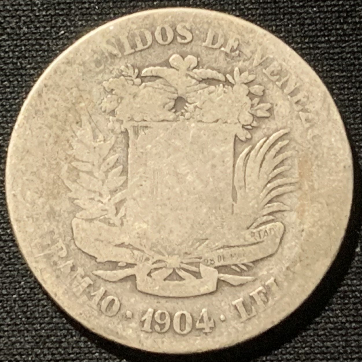 紫瑗钱币——第207期拍卖 委内瑞拉 1904年 2玻利瓦尔 10克 0.835银