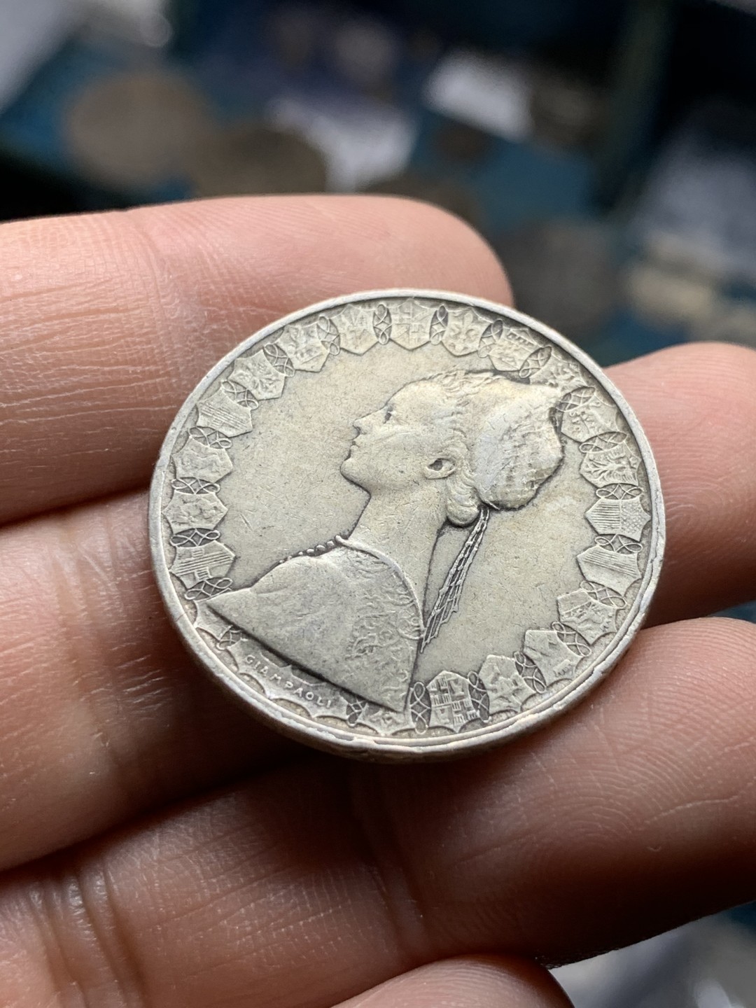 《竞宝斋》第49场-本周日，周一2场连拍（全场不限金额包邮） 1961年意大利帆船500里拉银币