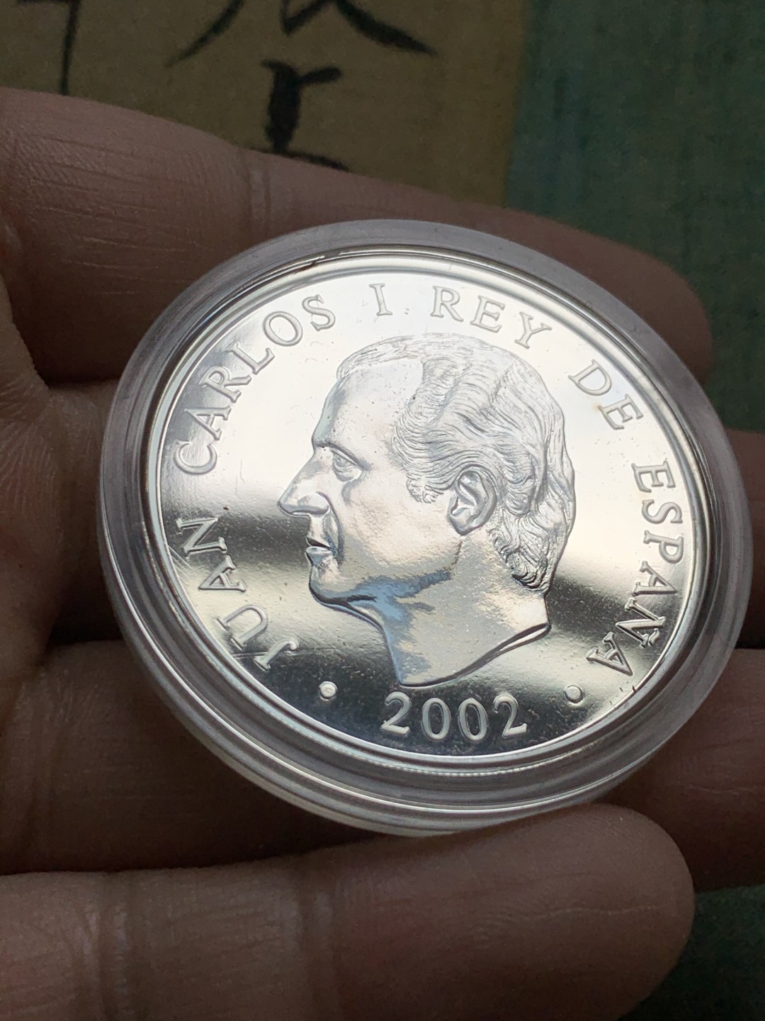 《竞宝斋》第49场-本周日，周一2场连拍（全场不限金额包邮） 原盒证书 西班牙 2002年 冬奥会 10欧元 精制大银币