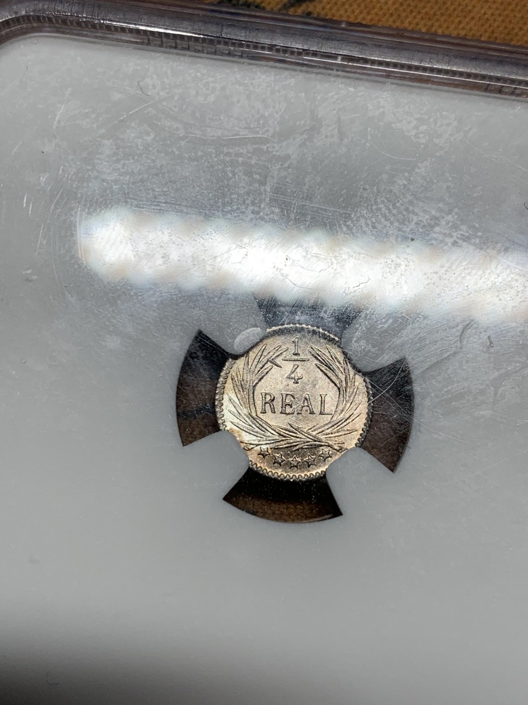 《竞宝斋》第49场-本周日，周一2场连拍（全场不限金额包邮） NGC MS67 危地马拉 1897年 1/4瑞尔银币  美洲经典 经典火山太阳图案 绝好的彩 季军分