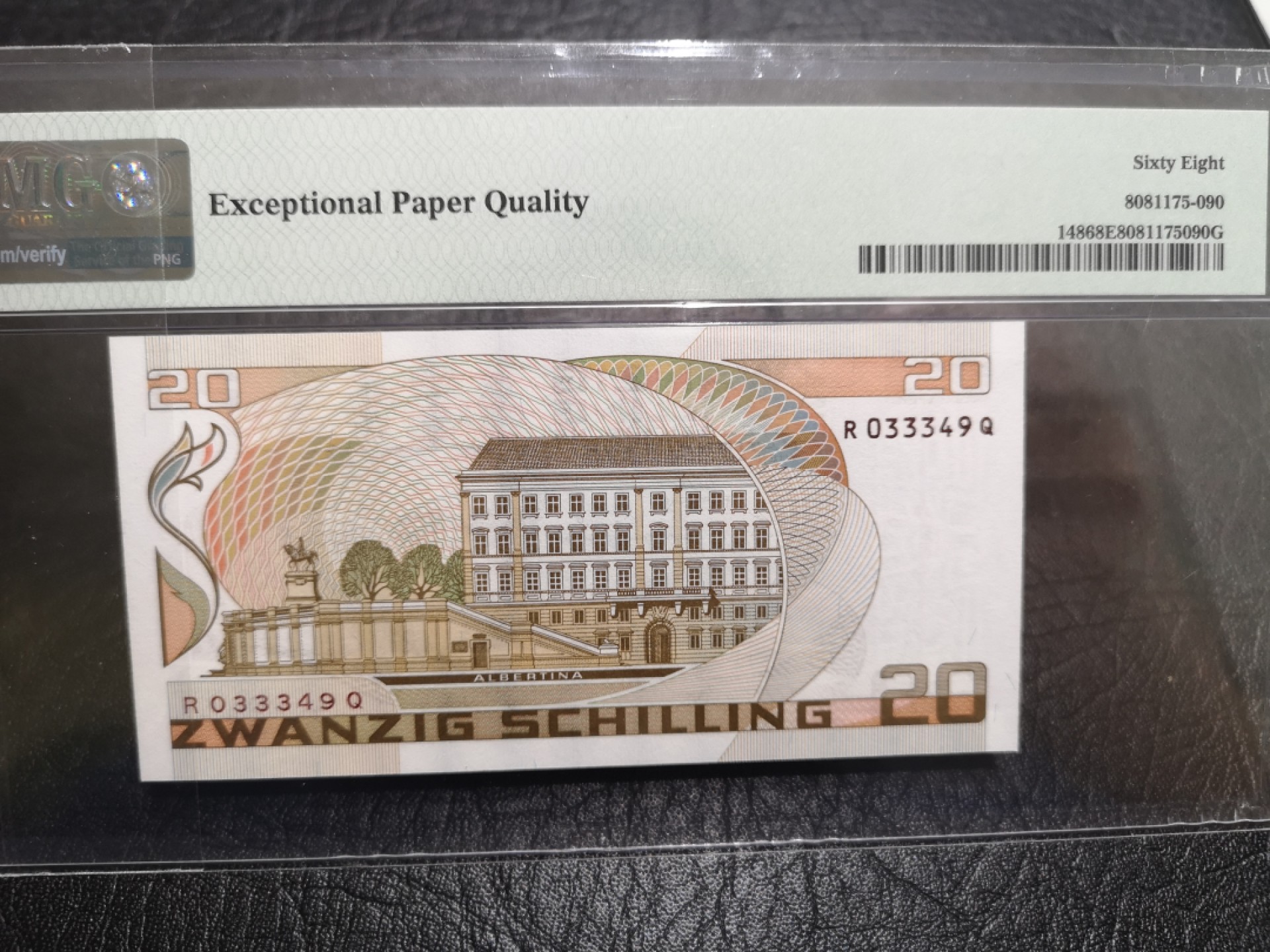 《外钞收藏家》第一百七十五期拍卖 1986年奥地利20先令 PMG68 超高分