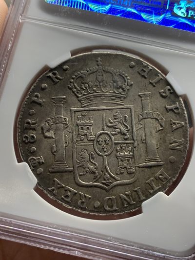 NGC AU58 原味深打 玻利维亚 1781年 卡三 双柱 大银币 现在MS普通都是1W+的了