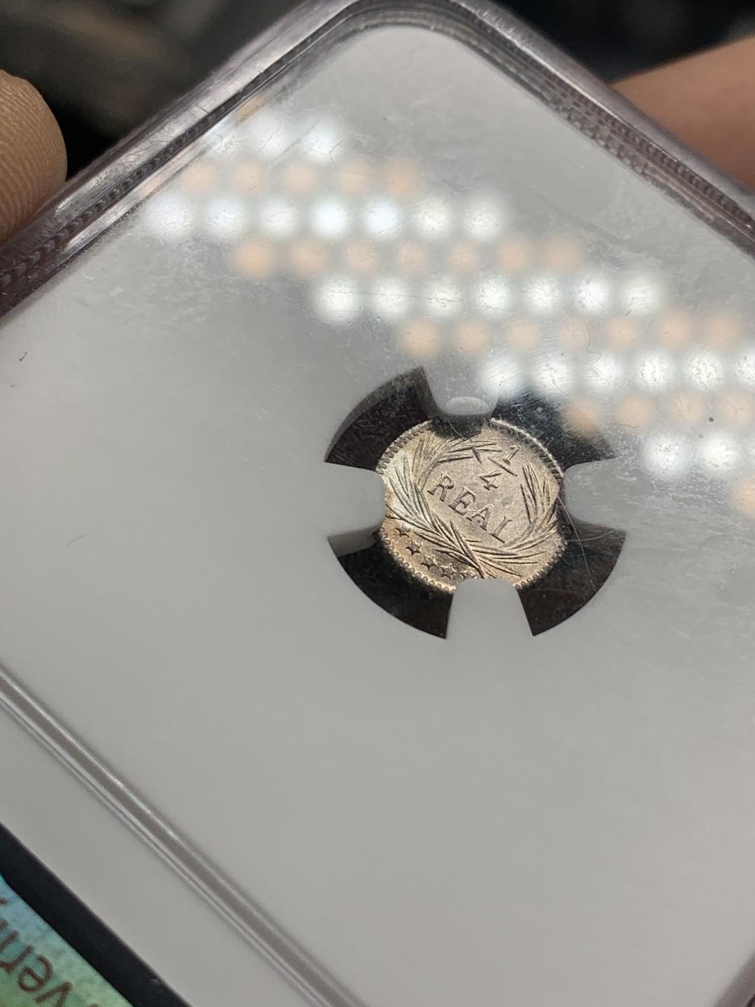 《竞宝斋》第49场-本周日，周一2场连拍（全场不限金额包邮） NGC MS67 危地马拉 1897年 1/4瑞尔银币  美洲经典 经典火山太阳图案 绝好的彩 季军分