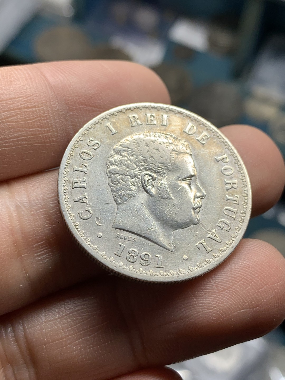 《竞宝斋》第49场-本周日，周一2场连拍（全场不限金额包邮） 1891年葡萄牙卡洛斯一世500瑞斯银币