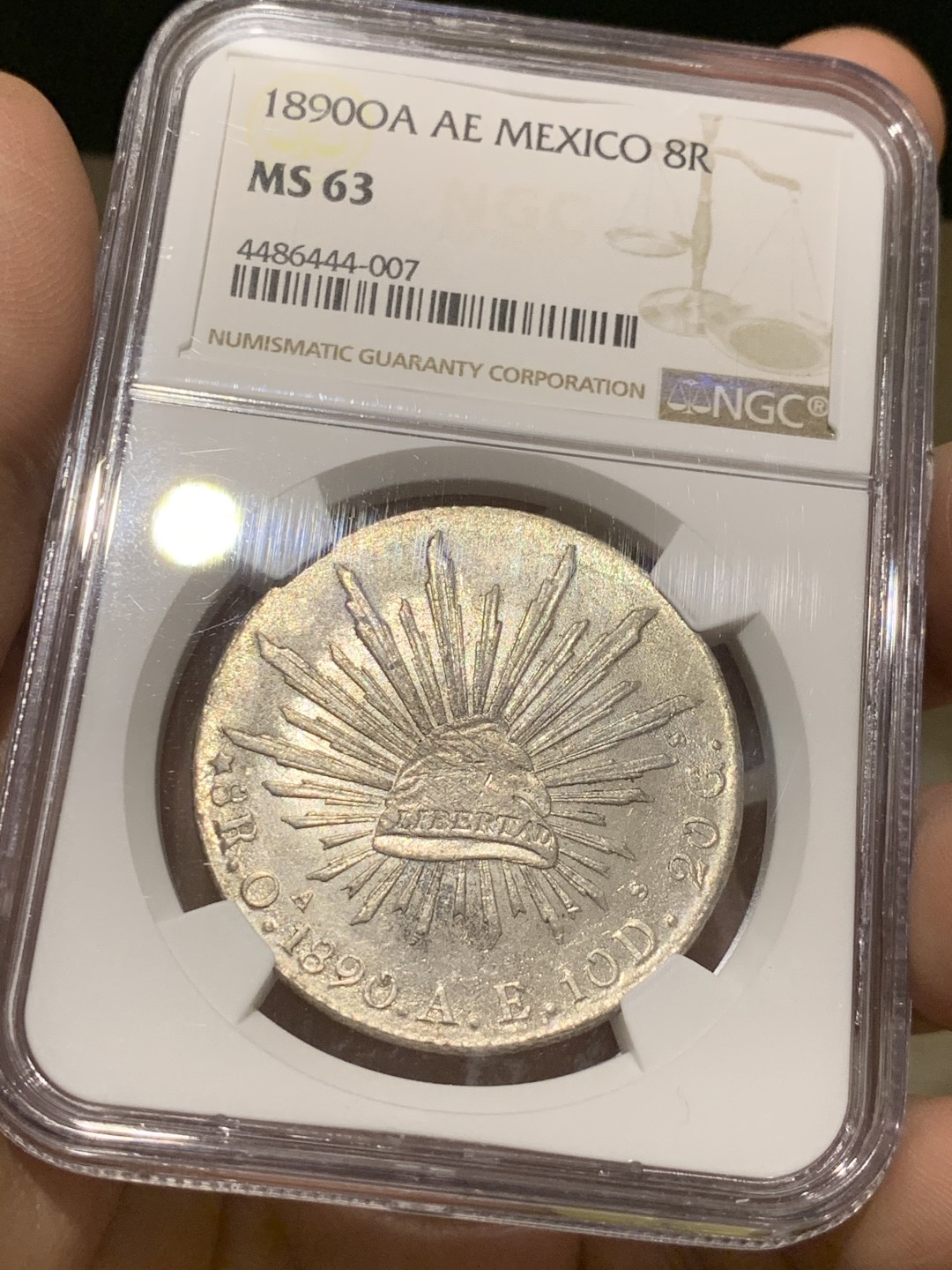 《竞宝斋》第49场-本周日，周一2场连拍（全场不限金额包邮） NGC MS63 稀少 OA版 墨西哥 鹰洋 银币 难得高分 OA版 裸币都是作为XF-AU的存在 很少MS