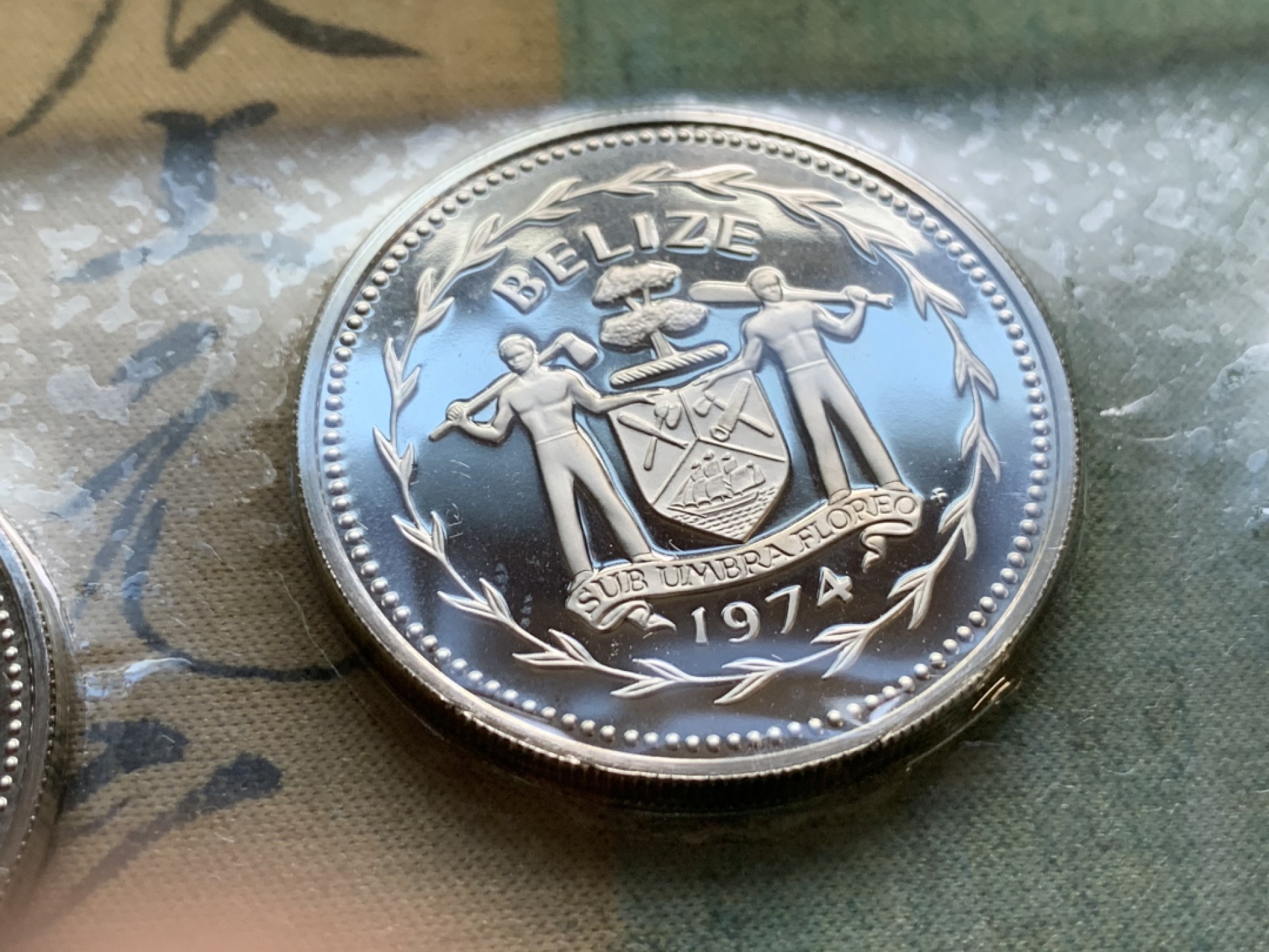 《竞宝斋》第49场-本周日，周一2场连拍（全场不限金额包邮） 原盒证书 伯利兹 1974年 鸟类 8枚套 富兰克林造币厂 精制纪念币 银？镍？