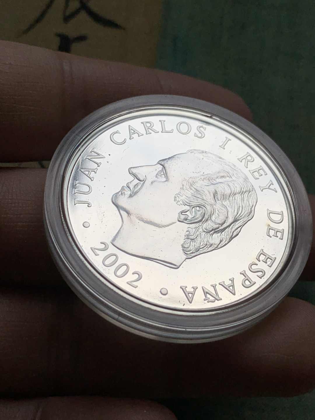 《竞宝斋》第49场-本周日，周一2场连拍（全场不限金额包邮） 原盒证书 西班牙 2002年 冬奥会 10欧元 精制大银币