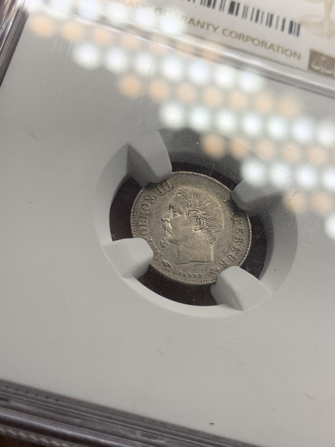 《竞宝斋》第49场-本周日，周一2场连拍（全场不限金额包邮） Ngc-Unc 法国 1860A 拿破仑三世 20c 好品 