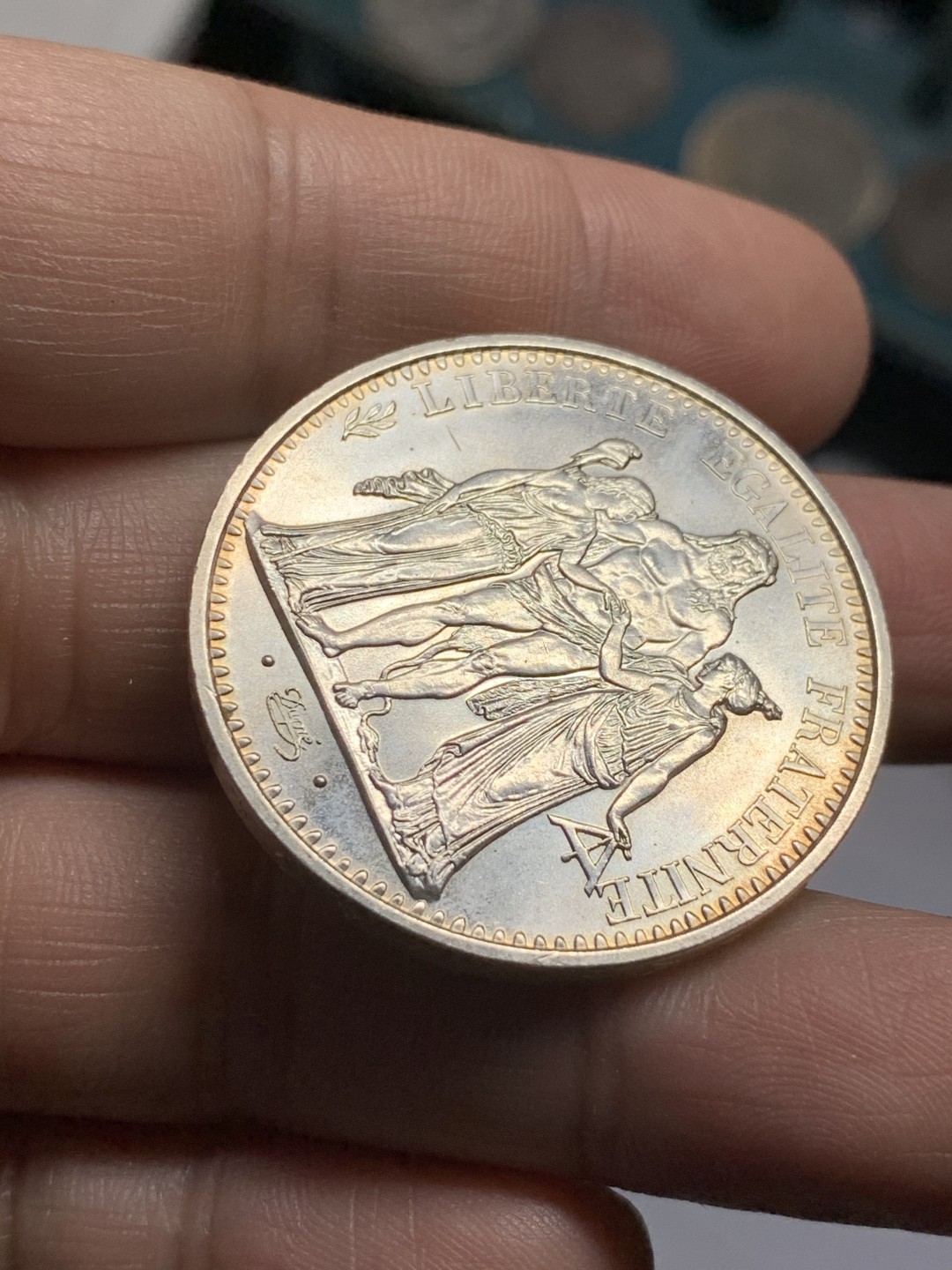 《竞宝斋》第49场-本周日，周一2场连拍（全场不限金额包邮） 法国 1973年 大力神 10法郎 大银币 此版里最稀少的年份 BU状态